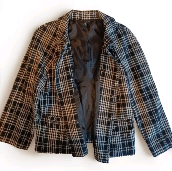 Briggs New York Black & White Swing Blazer Jacket Size 16 - Picture 3 of 5